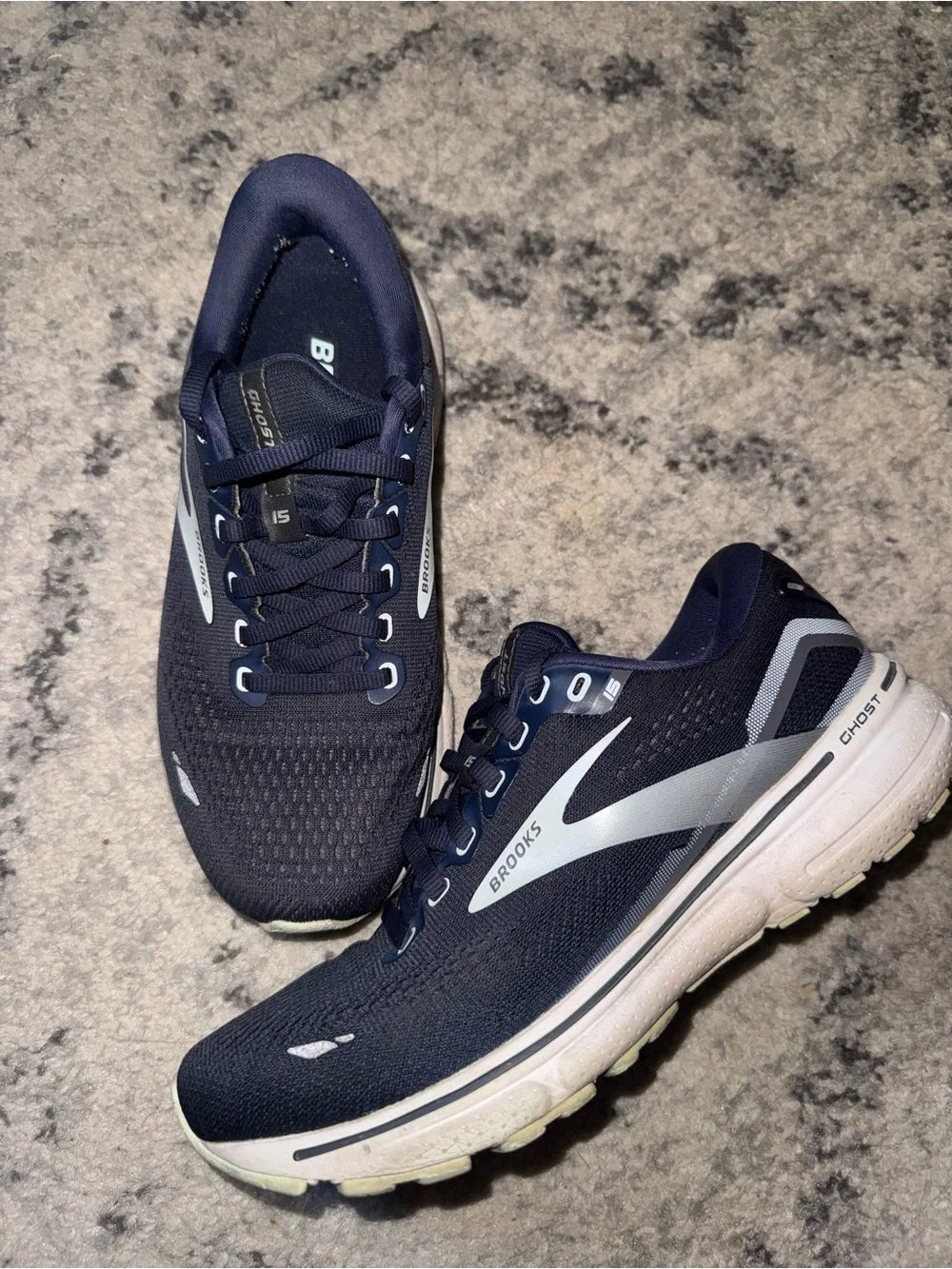Brooks Navy and White Running Sneakers